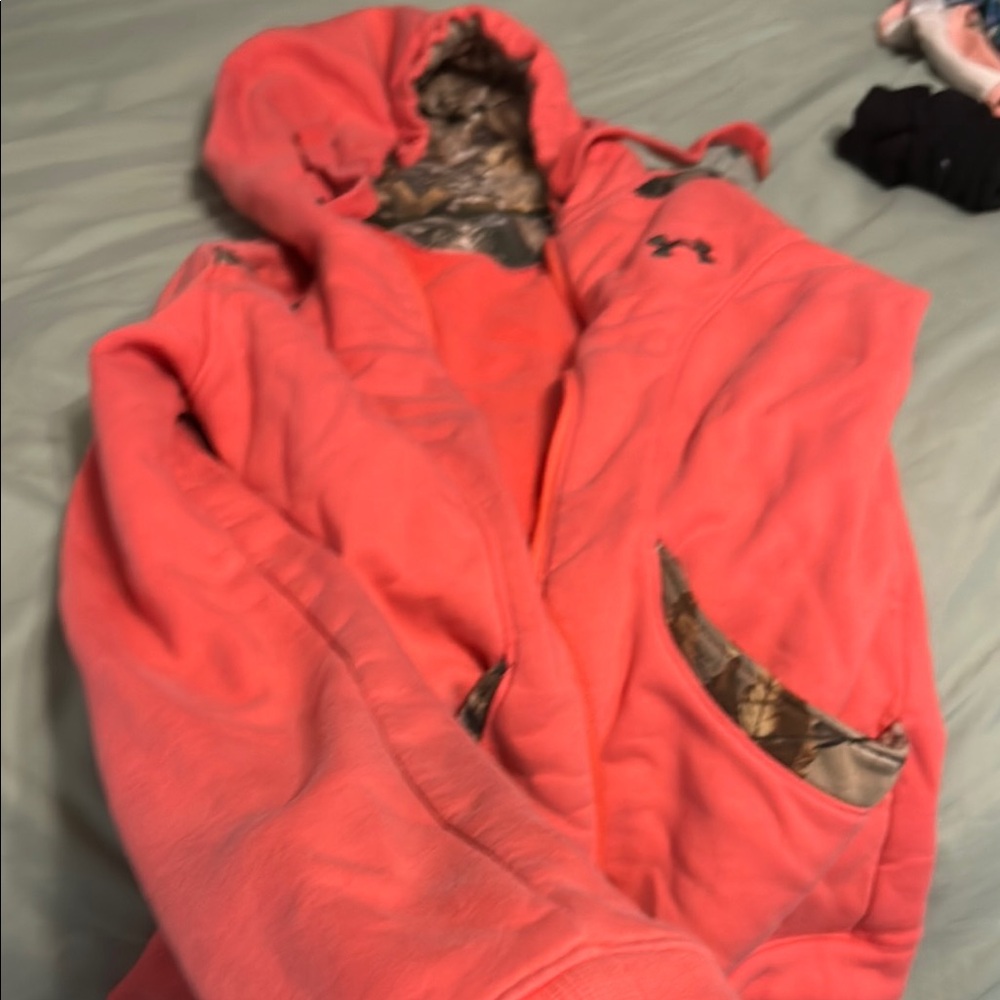 Under Armour Pink Hoodie with Camo Accents